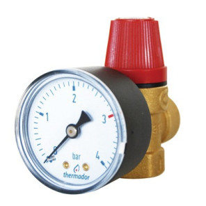 Heating valve with manometer FF15x21 / FF1/2- DIFF - 100014