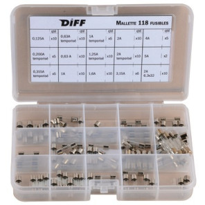Fuse and fuse carrier suitcase with 118 fuses- DIFF - 100214