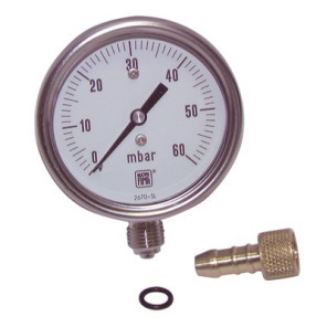 Manometer 0 60 mbars ø63mm m1/4"no protection- DIFF - 100250