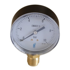 Water & air pressure gauge 0/10 bar ø80mm- DIFF - 109466