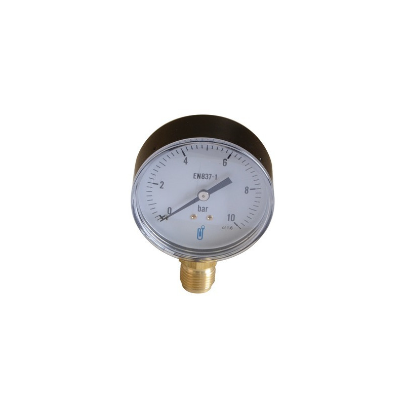Water & air pressure gauge 0/10 bar ø80mm- DIFF - 109466