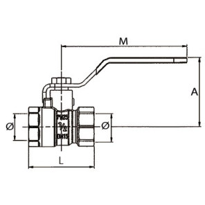 Ball valve FF 1/2"- DIFF - 110017