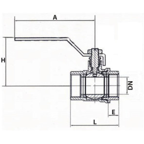 Ball valve MM 1 1/4"- DIFF - 110043