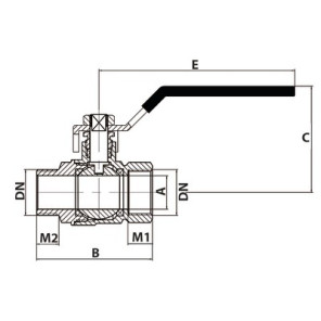 Ball valve MF PN 40 3/8"- DIMPEXP - 1152-38