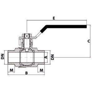 Ball valve MM PN 40 1 1/2"- DIMPEXP - 1162-112
