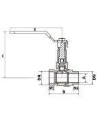 Ball valve MF with extended lever PN 40 1/2"- DIMPEXP - 1356-12