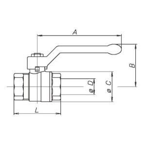 Ball valve MF T-handle PN 40 NF 1/2"- EFFEBI - 0825V404NF