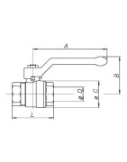 Ball valve MF T-handle PN 40 NF 1/2"- EFFEBI - 0825V404NF