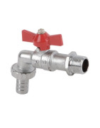 Ball valve garden tap, hose connector 1/2" 3/4"- DIFF - 110139