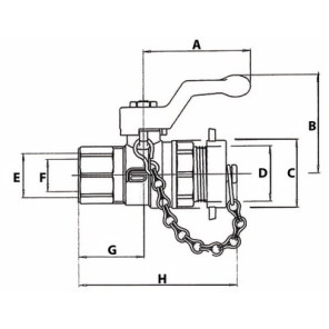 TAPPY valve MM with plug and square cap 1/2- EFFEBI - 2157N404