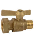 Water meter isolation ball valve straight MF 1/2" 3/4"- DIFF - 110159