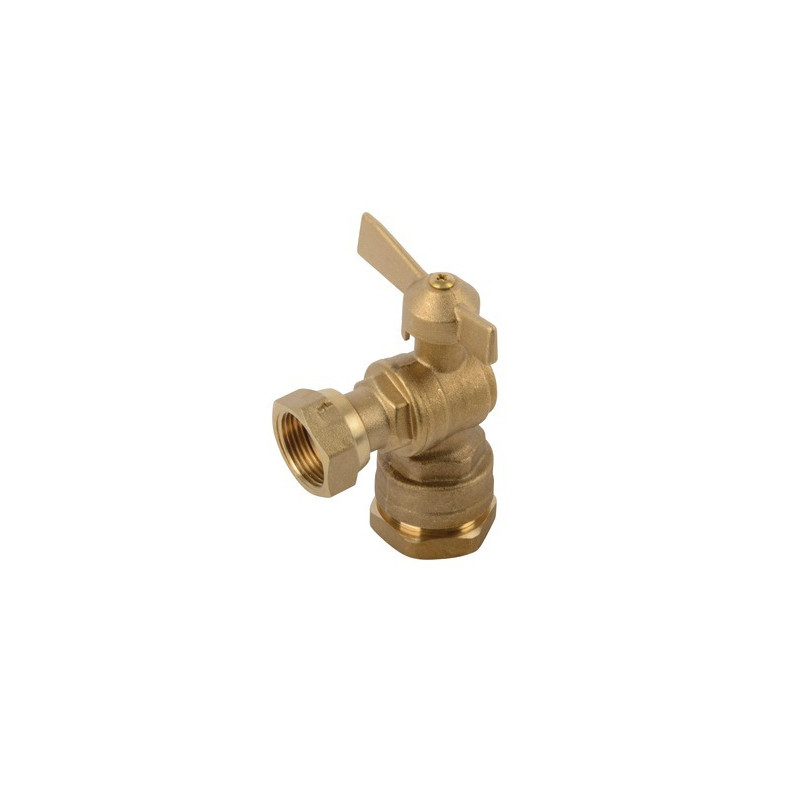 Water meter isolation ball valve angled for PE tube 3/4"- DIFF - 110166