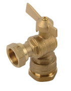 Water meter isolation ball valve angled for PE tube 3/4"- DIFF - 110166