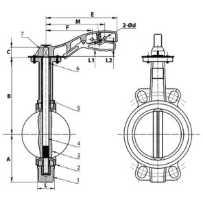 Wafer butterfly valve D200- DIFF - 110173
