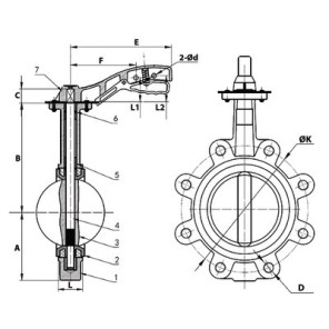 Lug butterfly valve D150- DIFF - 110179