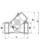 Brass Y-strainer 1/2"- DIFF - 110218