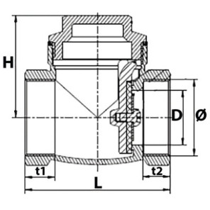 Single flapper valve metal seat 1/2"- DIFF - 110250
