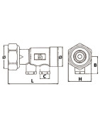 Brass anti-pollution check valve NF 3/4" F M short version- DIFF - 110297