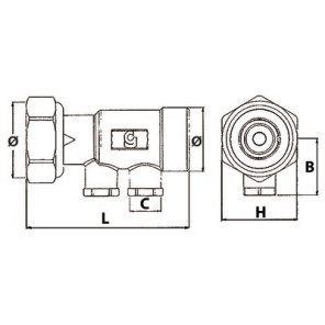 Anti-pollution check valve NF hosta 1" F M- DIFF - 110300