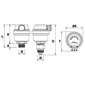 Miniluft CP 3/8 with shut-off valve- RBM - 7910340