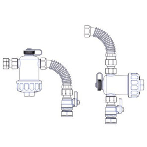 Magnetic filter MGF white with valve and compression fitting 22- RBM - 37010510