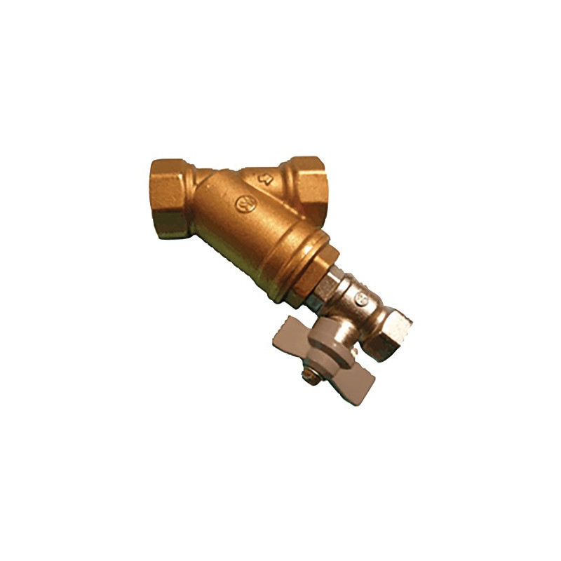 Brass Y-strainer 1/2" with rinsing valve- DIFF - 110507