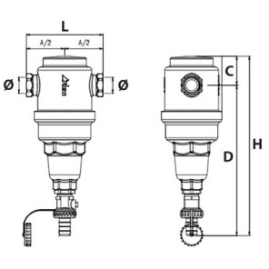 Sludge particles separator DIRTERM brass F1/2"- RBM - 28290400