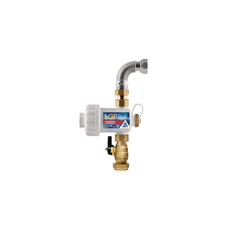 Magnetic filter MGF white with valve 3/4"- RBM - 37010560