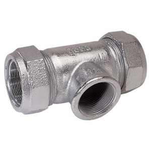 Compression fitting tapped cast iron tee T 33.7x33.7xF1"- GEBO - 01.150.04.03