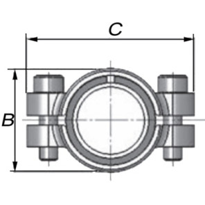 Short steel repair collar DSK 60.3 (2")- GEBO - 01.260.28.06
