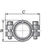 Short steel repair collar DSK 60.3 (2")- GEBO - 01.260.28.06