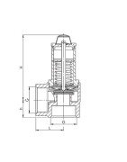 Heating safety valve 4b thumb wheel FF3/4"- GOETZE - 651MHIK-20-F/F-2 4B