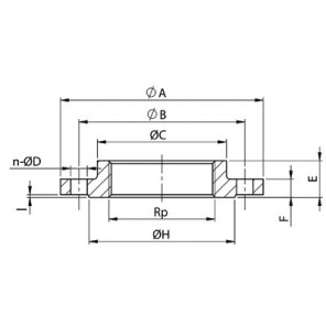 Tapped steel flange F1-1/2"- DIFF - 110988