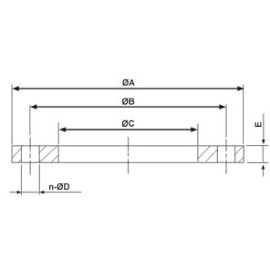 Flat steel flange to be welded DN125- DIFF - 111553