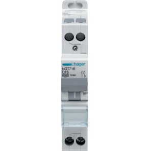 Circuit breaker 1P N 6-10kA curve D-16A- HAGER - NGT716