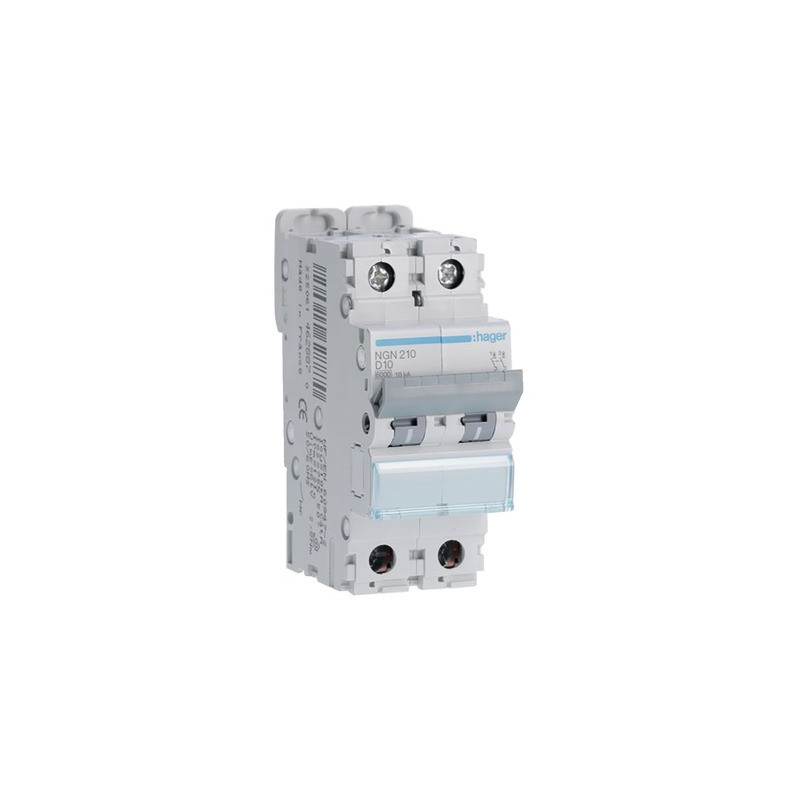 Circuit breaker 2P 6-10kA curve D-25A- HAGER - NGN225