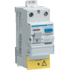 Differential switch 1P+N 63A 30mA- HAGER - CDC163F