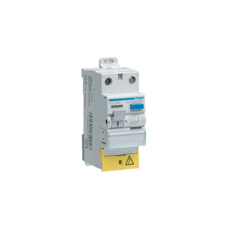 Differential switch 1P+N 63A 30mA- HAGER - CDC163F