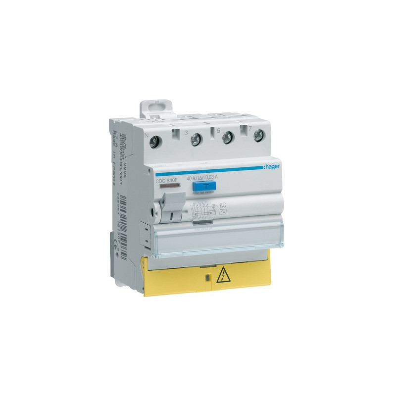 Differential switch 3P+N 40A 30mA- HAGER - CDC840F
