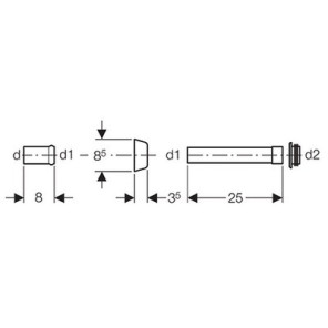 Flush bend extension set with collar- GEBERIT - 118.026.11.1