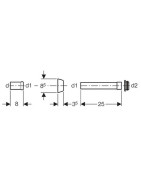 Flush bend extension set with collar- GEBERIT - 118.026.11.1