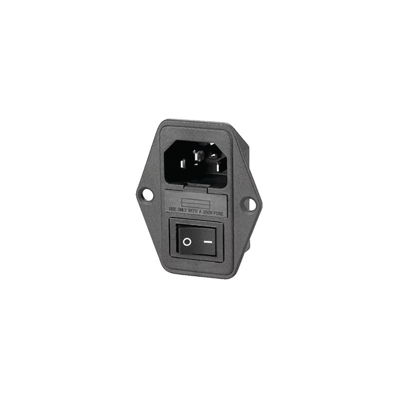 VDE plug + switch + fuse holder 0/1 oval- DIFF - 150649