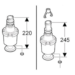 Universal flush valve for concealed cistern- GEBERIT - 240.114.00.1