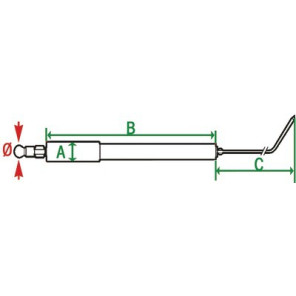 Flame sensing probe C135/200- DIFF pour Cuenod - 138831