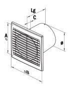 Wall/ceiling ventilator Styleco 100KTH- NATHER - 549011