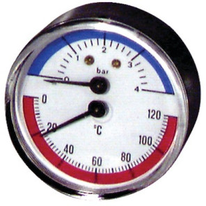 Manothermometer dial axial 0 120°c 0 4 bars ø63mm- DIFF - 606030