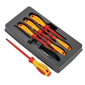 Set of 6 1000V voltage flat/PHILLIPS screwdrivers- KNIPEX - 00 20 12 V01