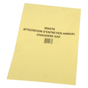 Carnet d'attestation gaz- DIFF - 904378