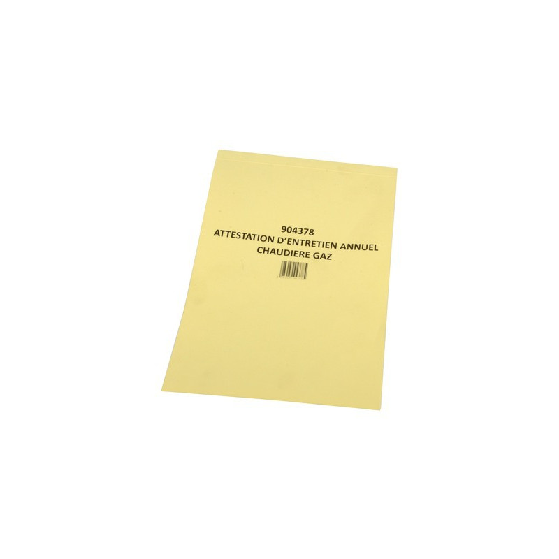 Carnet d'attestation gaz- DIFF - 904378