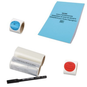 Roll of 100 blue regulation labels blowb- DIFF - 905175